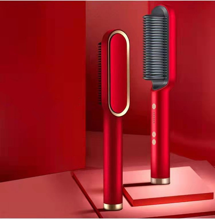 2-in-1 Hair Straightener & Curler — Negative Ion Brush