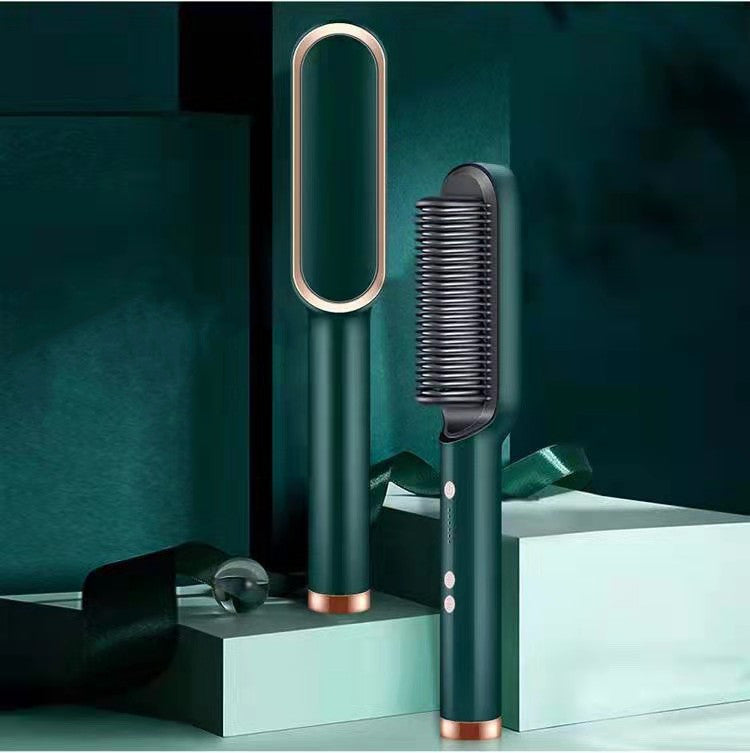 2-in-1 Hair Straightener & Curler — Negative Ion Brush