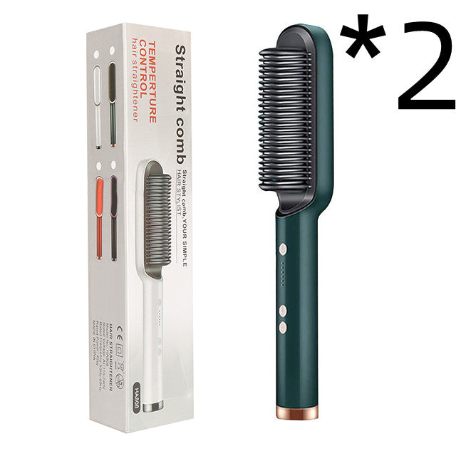 2-in-1 Hair Straightener & Curler — Negative Ion Brush