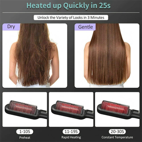 2-in-1 Hair Straightener & Curler — Negative Ion Brush