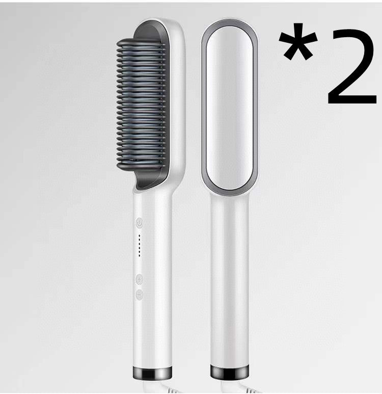 2-in-1 Hair Straightener & Curler — Negative Ion Brush