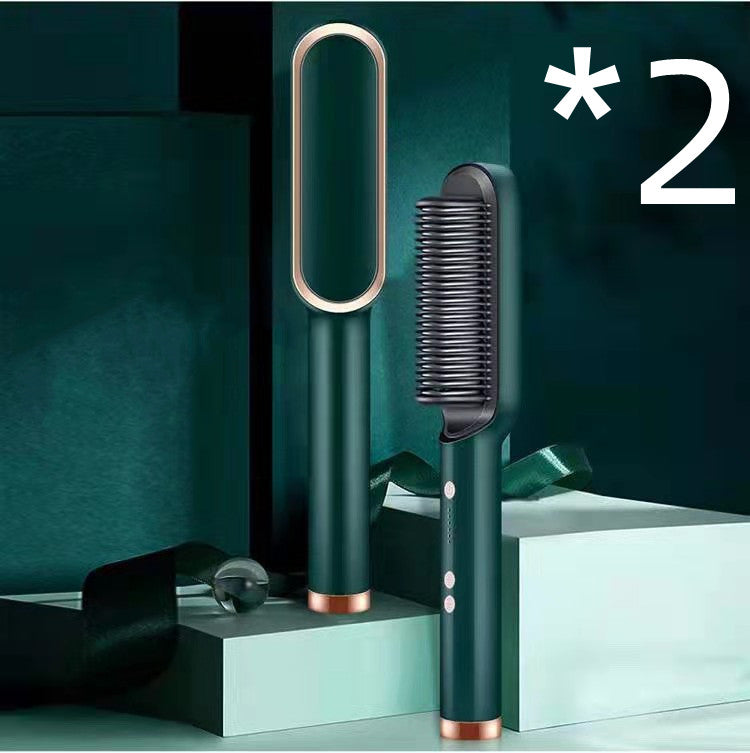 2-in-1 Hair Straightener & Curler — Negative Ion Brush