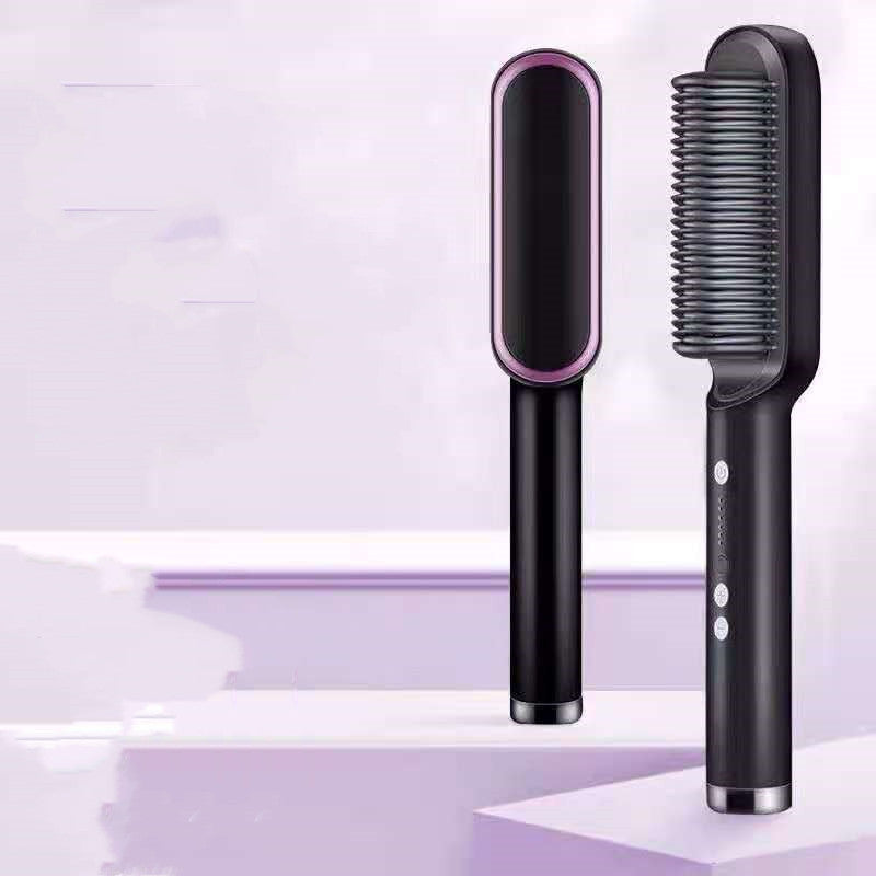 2-in-1 Hair Straightener & Curler — Negative Ion Brush