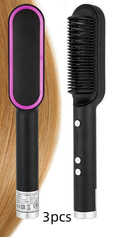 2-in-1 Hair Straightener & Curler — Negative Ion Brush