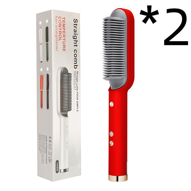 2-in-1 Hair Straightener & Curler — Negative Ion Brush