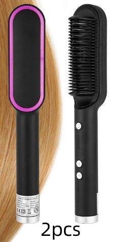 2-in-1 Hair Straightener & Curler — Negative Ion Brush
