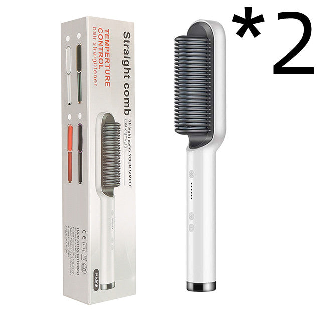 2-in-1 Hair Straightener & Curler — Negative Ion Brush